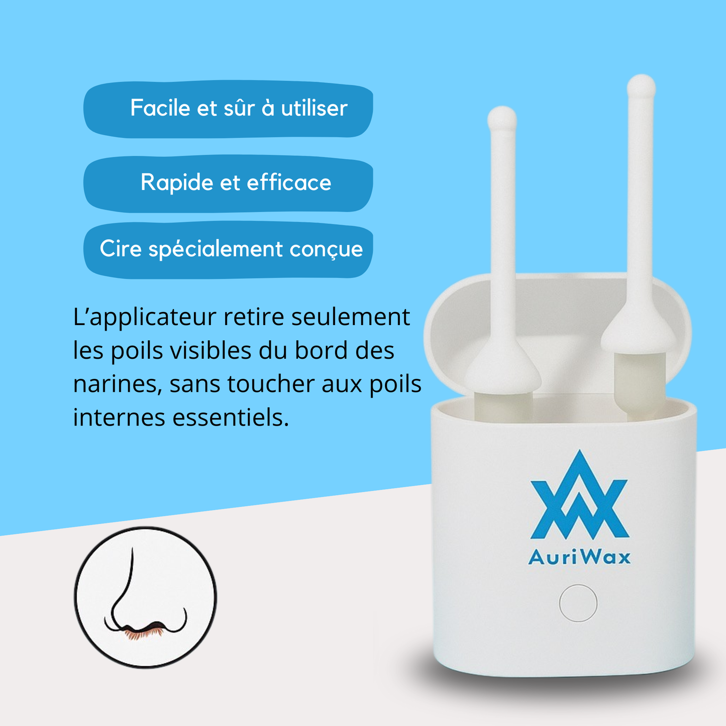 Image montrant que les sticks de cire retire seulement les poils indésirables tout en laissant ceux importants à la régulation et à la protection