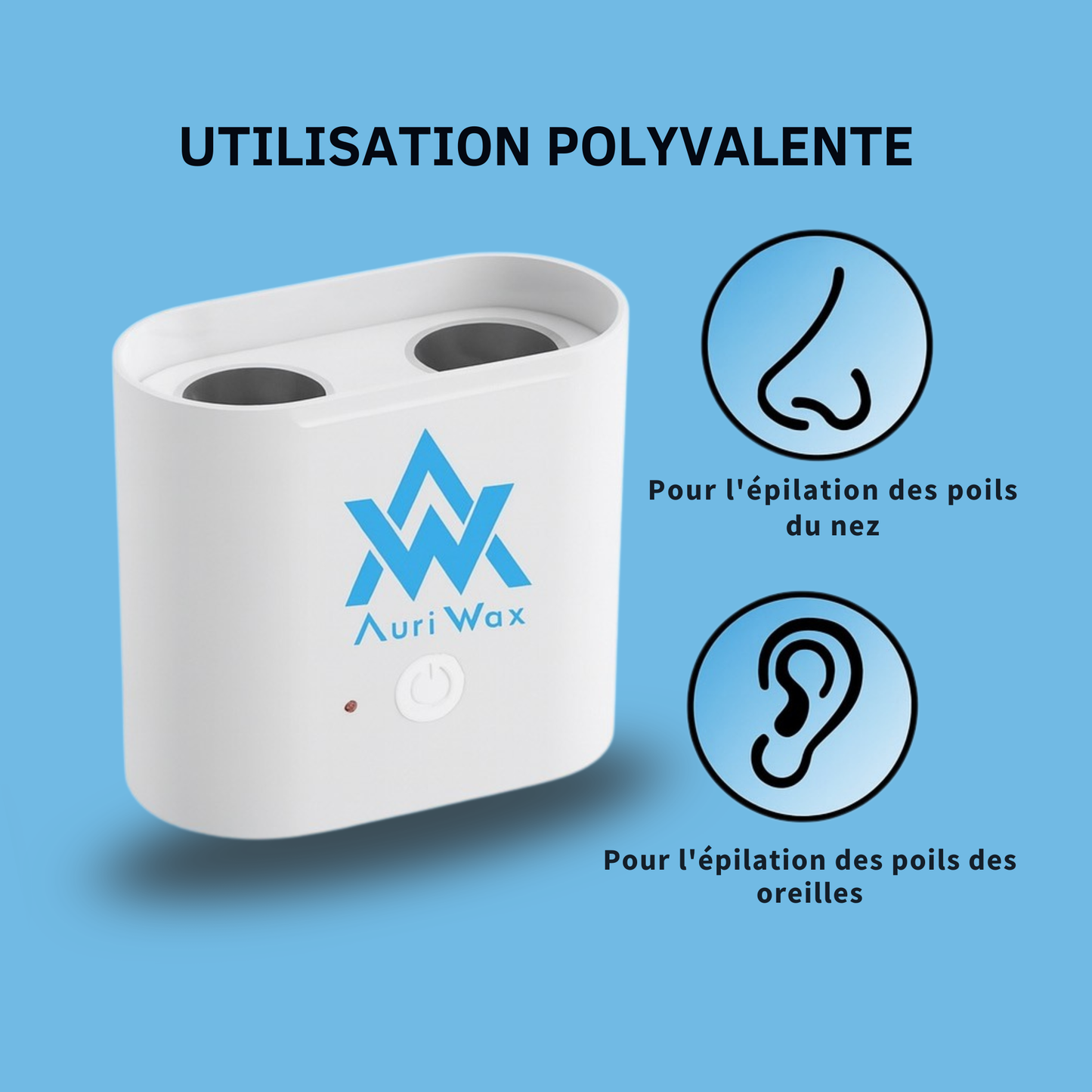 Image montrant l’utilisation polyvalente des sticks de cire pour le nez et les oreilles 